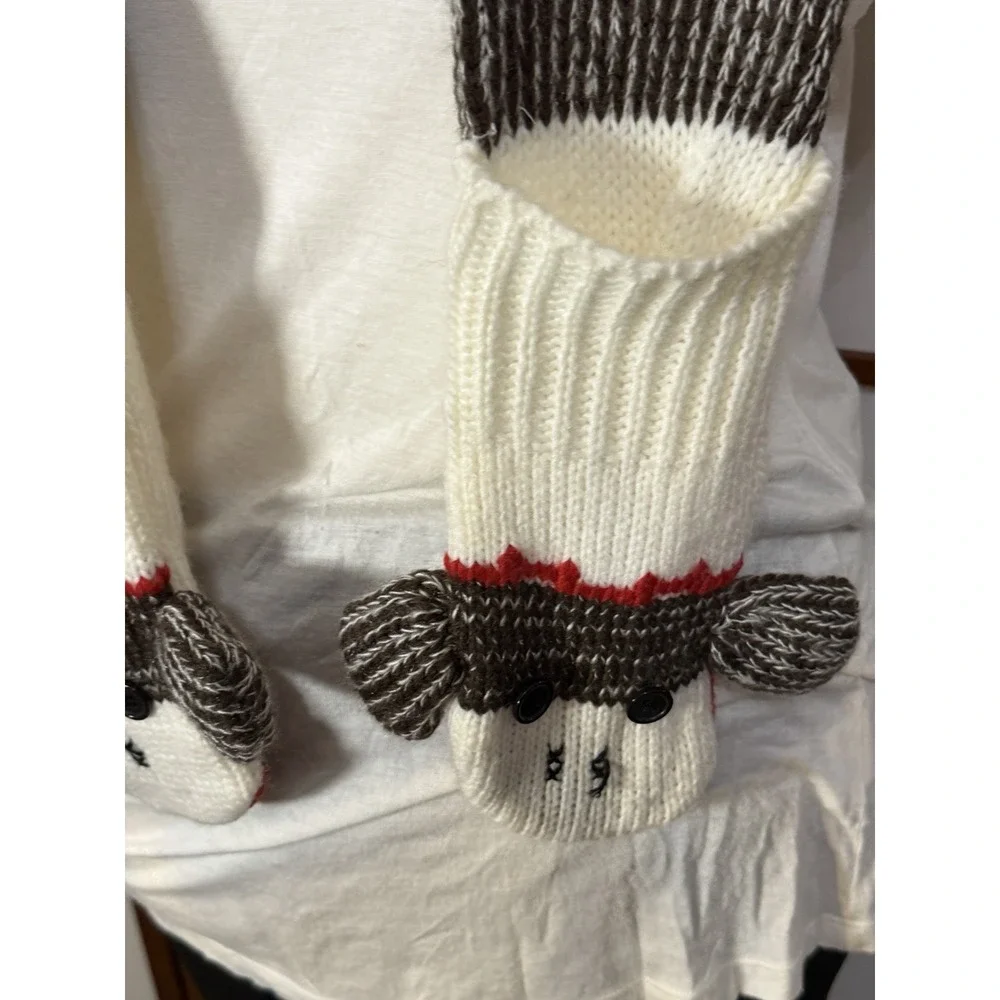 Scarf Monkey Sock With Hand Mitten Pockets Indie Sleaze Y2K Funky